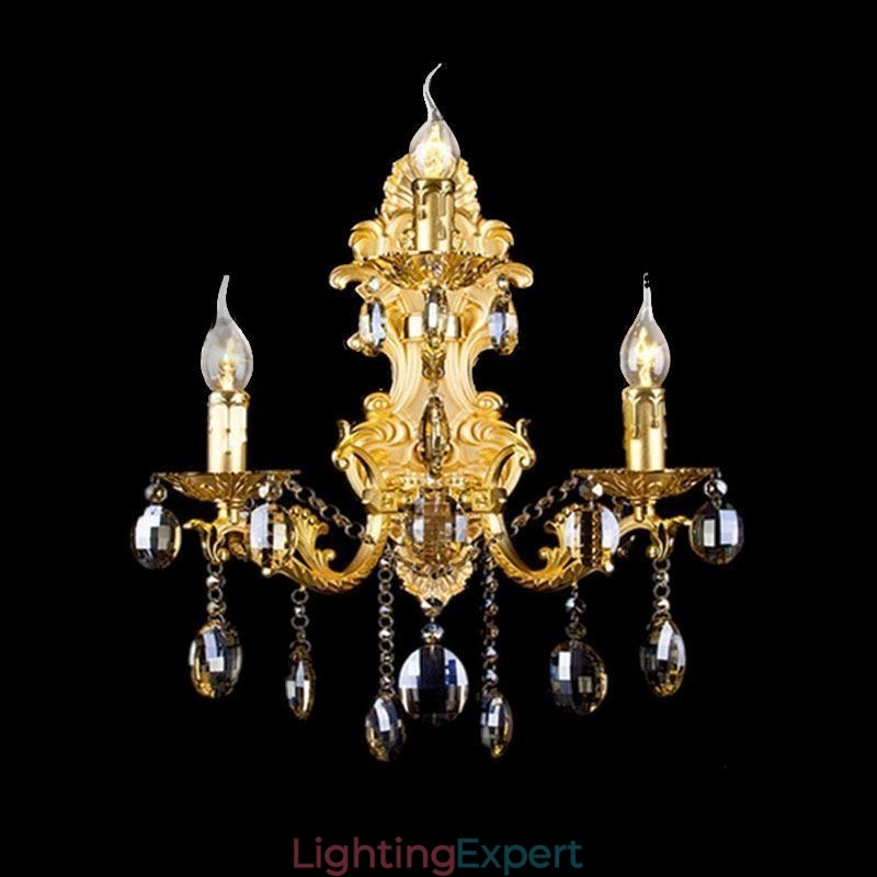 European Fashion Wall Lamp Luxurious Crystal Drop Wall Sconce Lighting