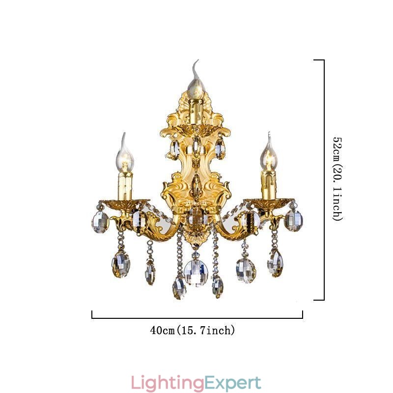 European Fashion Wall Lamp Luxurious Crystal Drop Wall Sconce Lighting