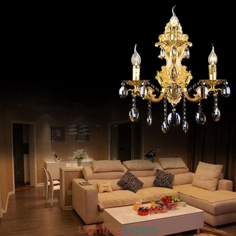 European Fashion Wall Lamp Luxurious Crystal Drop Wall Sconce Lighting