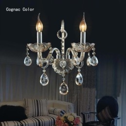 European Wall Lamp Amber Cognac Crystal Wall Sconce Simple Lamp Lighting