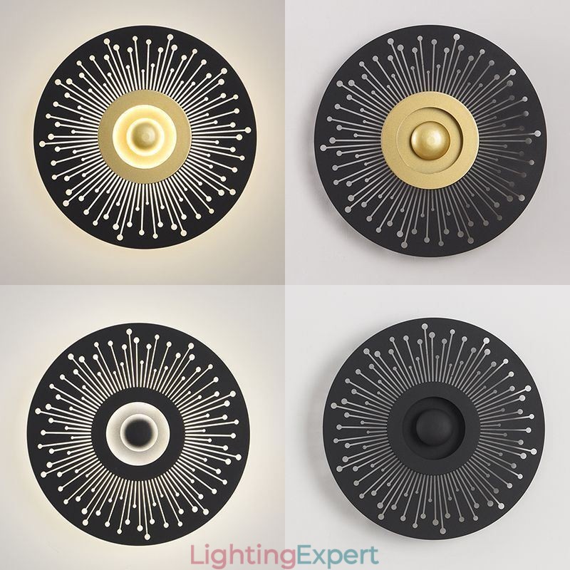 Wall Sconce Nordic Full Copper Hollow Round Wall Light