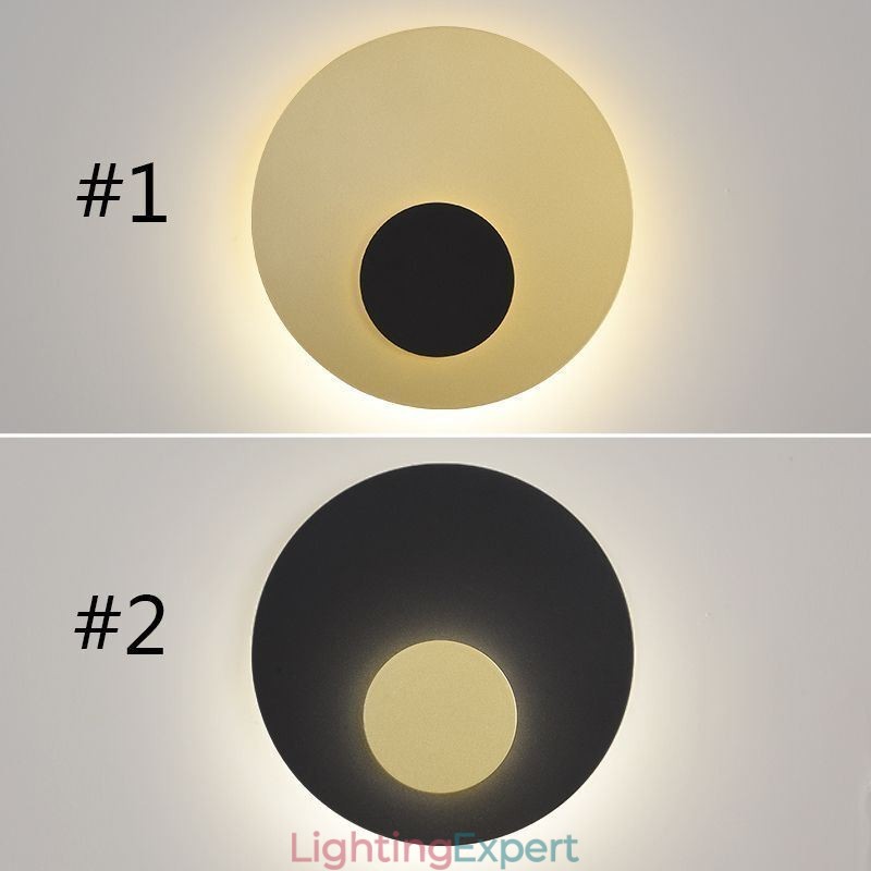 Nordic Wall Light Black Gold Round Full Copper Wall Sconce