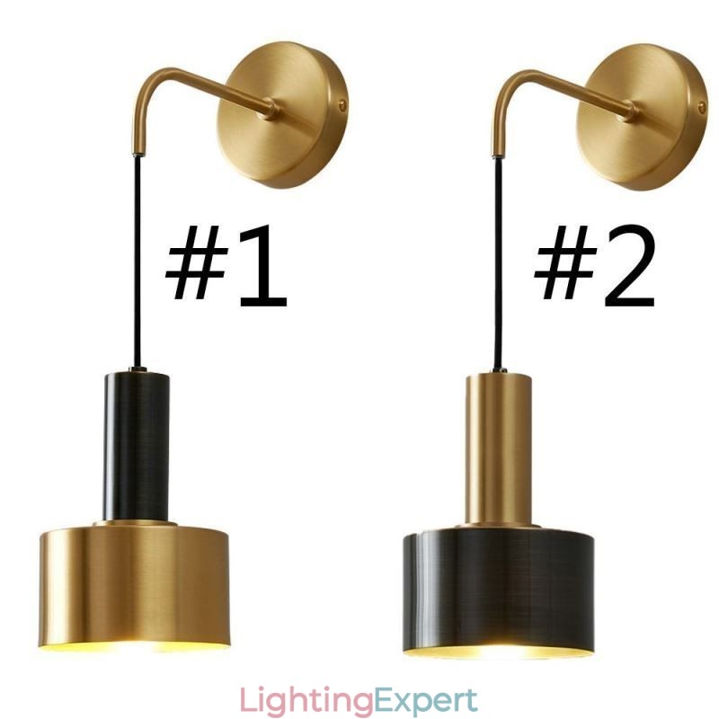 Modern Wall Light Black Gold Contrast Color Wall Sconce