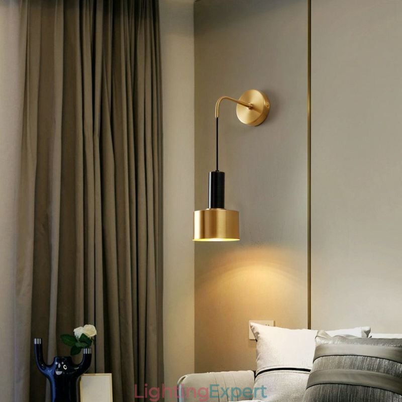 Modern Wall Light Black Gold Contrast Color Wall Sconce
