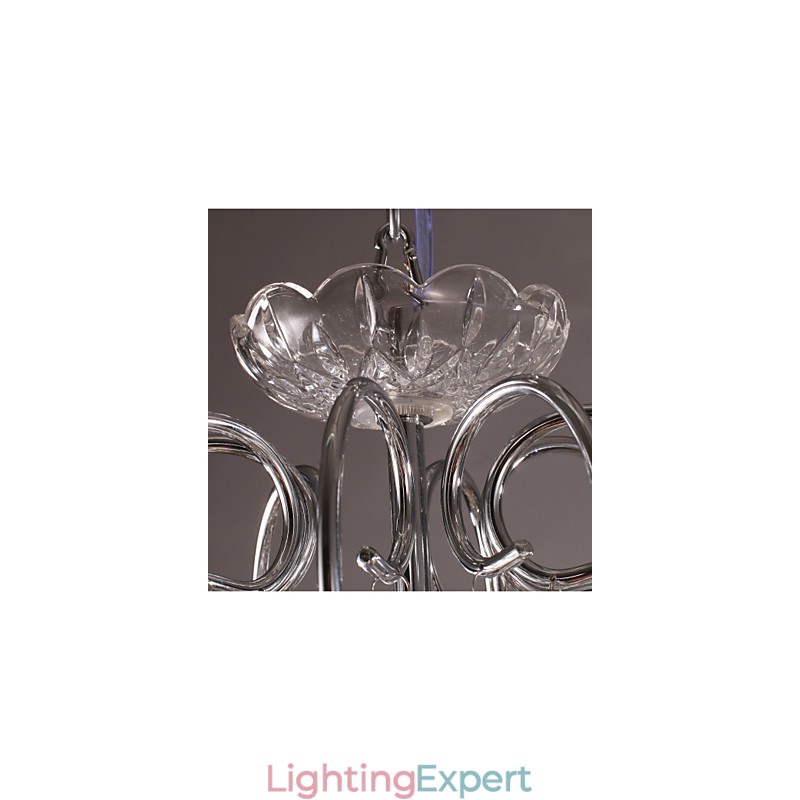 Traditional Classic Crystal Chrome Metal Chandelier