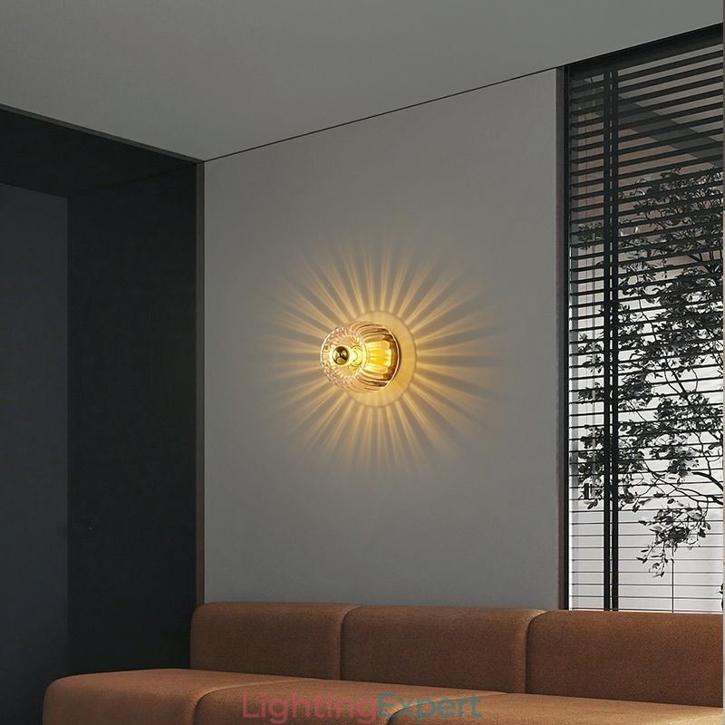 Modern Wall Lighting With Clear Glass Shade Brushed Wall Sconce Lighting