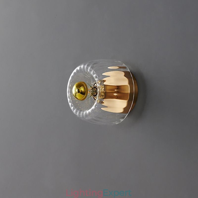 Modern Wall Lighting With Clear Glass Shade Brushed Wall Sconce Lighting