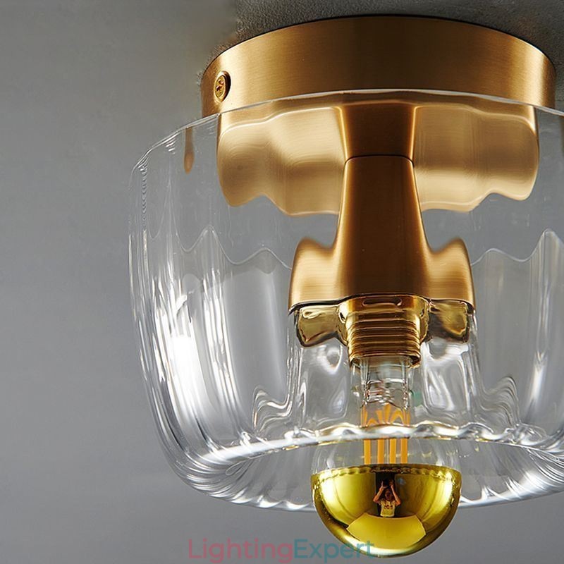 Modern Wall Lighting With Clear Glass Shade Brushed Wall Sconce Lighting