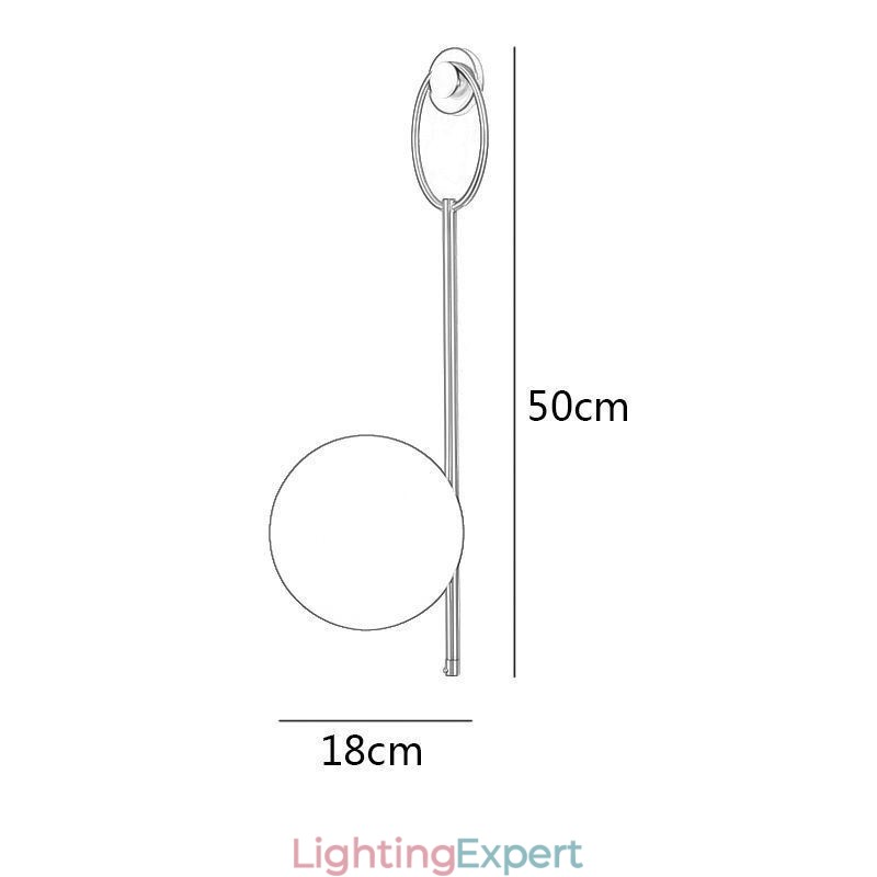 Modern Globe Wall Sconce Brushed Gold Glass Wall Light