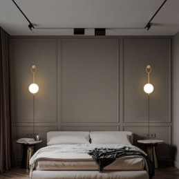 Modern Globe Wall Sconce Brushed Gold Glass Wall Light