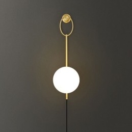 Modern Globe Wall Sconce Brushed Gold Glass Wall Light