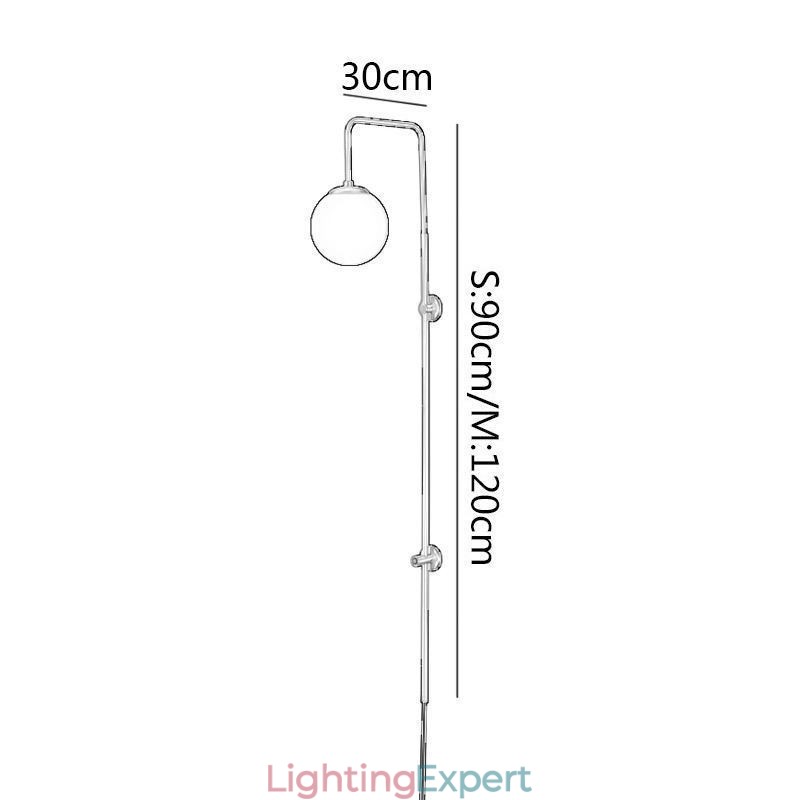 Modern Globe Wall Sconce Brushed Gold Glass Wall Light