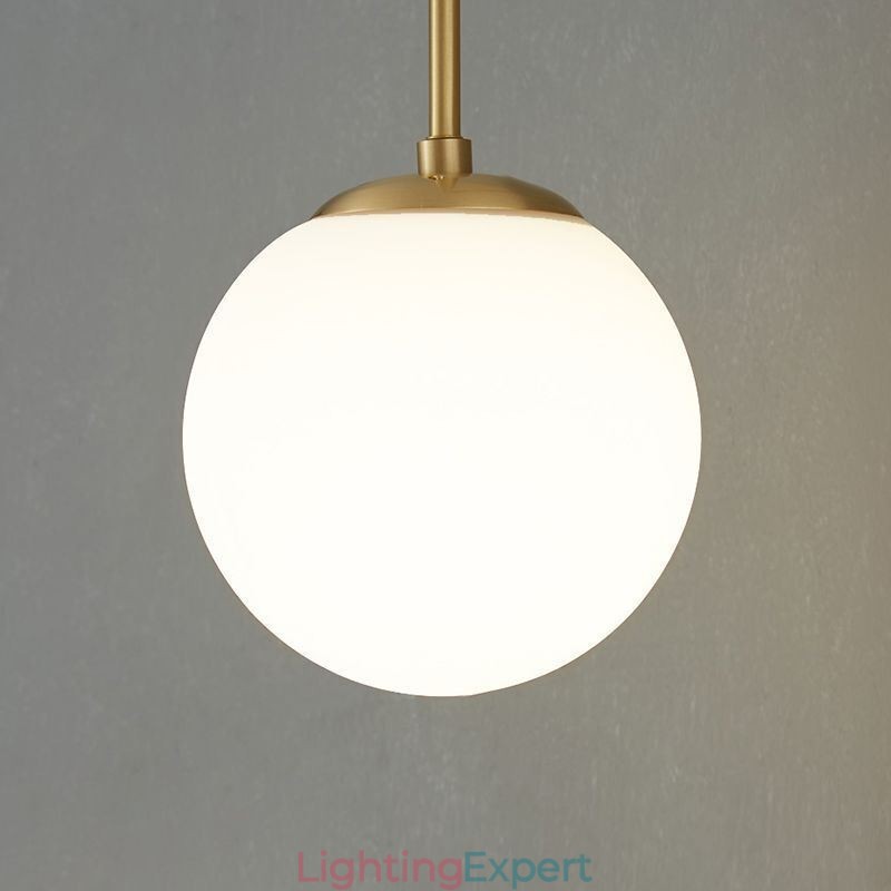 Modern Globe Wall Sconce Brushed Gold Glass Wall Light