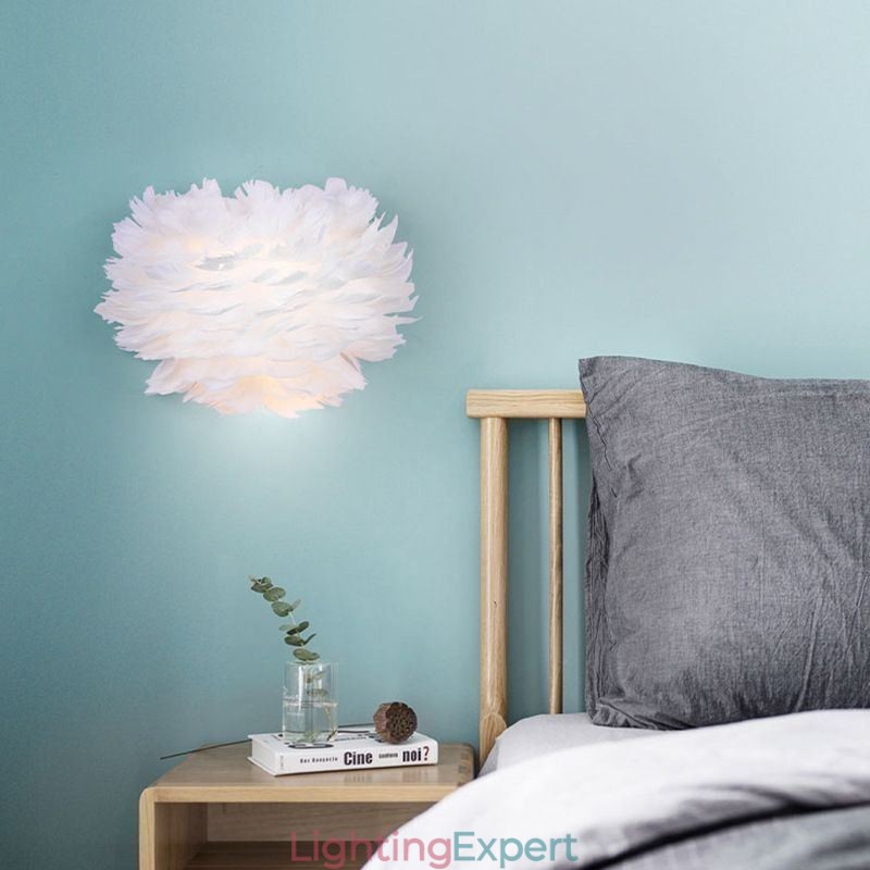 Creative Feather Wall Lamp Decorative Sconce Light