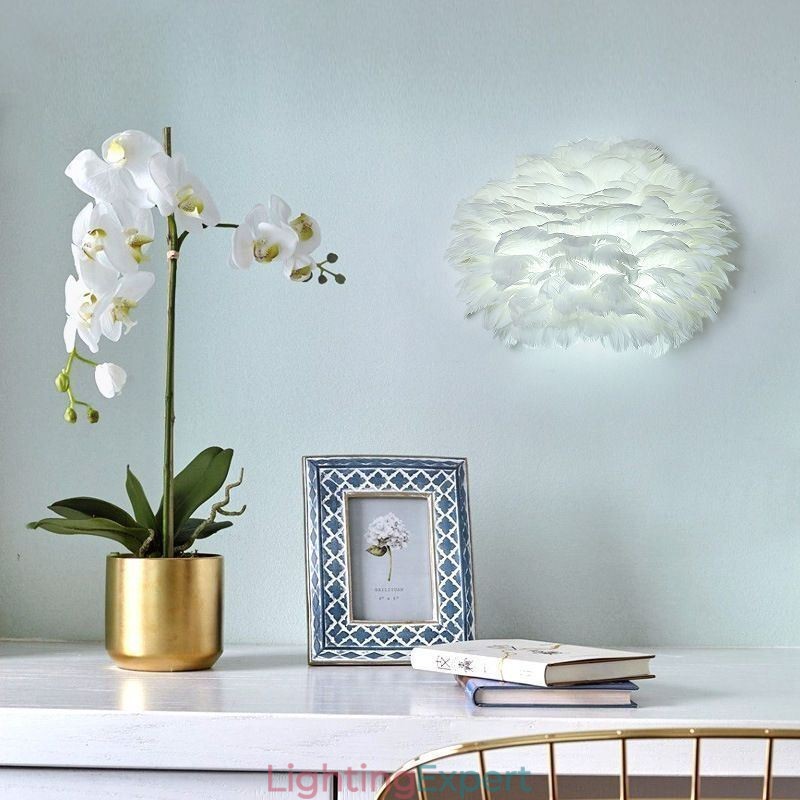 Creative Feather Wall Lamp Decorative Sconce Light