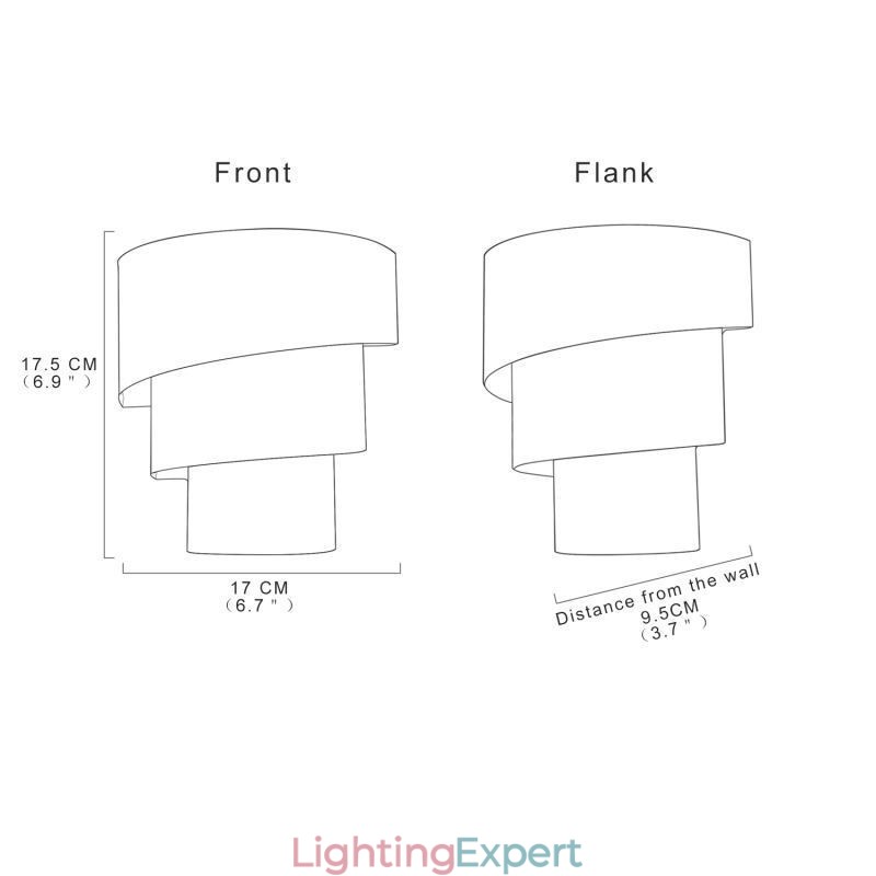 Modern Minimalist Wall Lamp Spiral Cake Sconce Light Bedside