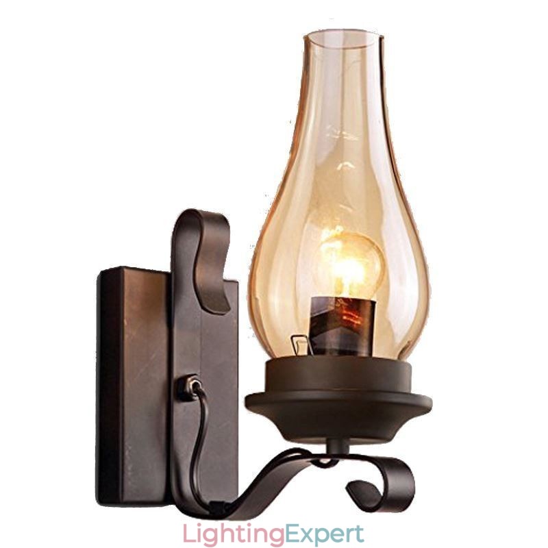 Vintage Wrought Iron Wall Lamp Single Light Sconce Lighting
