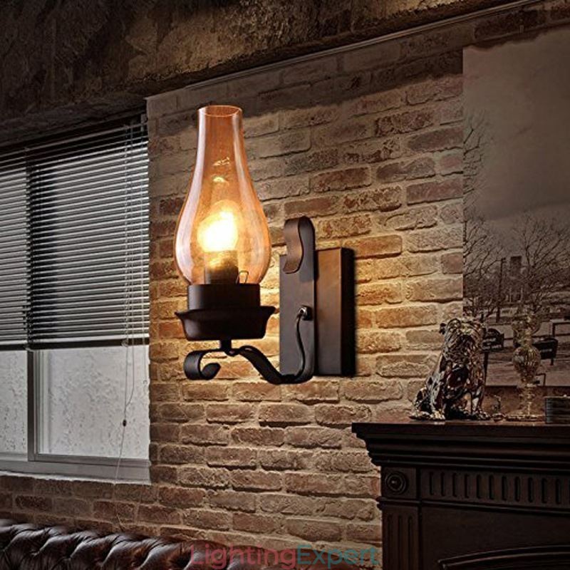 Vintage Wrought Iron Wall Lamp Single Light Sconce Lighting