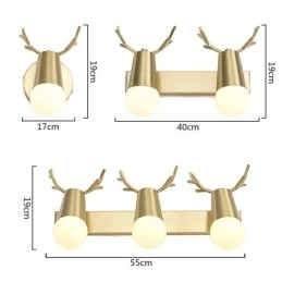 Nordic Brass Wall Lamp Mirror Front Light