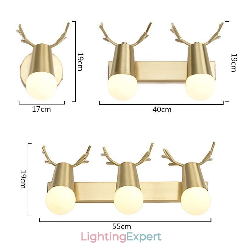Nordic Brass Wall Lamp Mirror Front Light