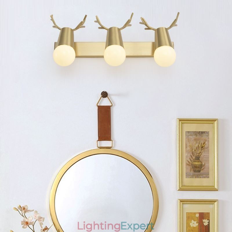 Nordic Brass Wall Lamp Mirror Front Light