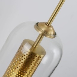 Nordic Brass Wall Lamp Inner Hollow out Cylinder Glass Lamp Shade