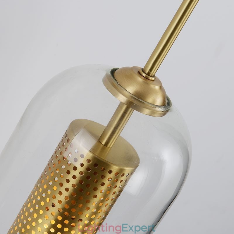 Nordic Brass Wall Lamp Inner Hollow out Cylinder Glass Lamp Shade