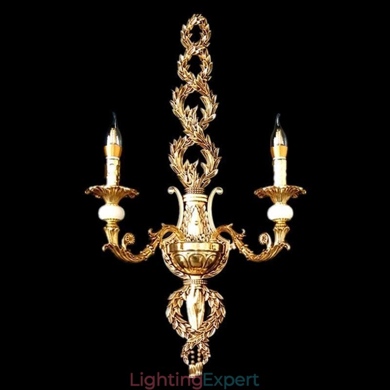 European Wall Lamp Luxurious Petal Wall Sconce Jade Decoration Lamp Bedside Lighting