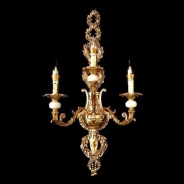 European Wall Lamp Luxurious Petal Wall Sconce Jade Decoration Lamp Bedside Lighting