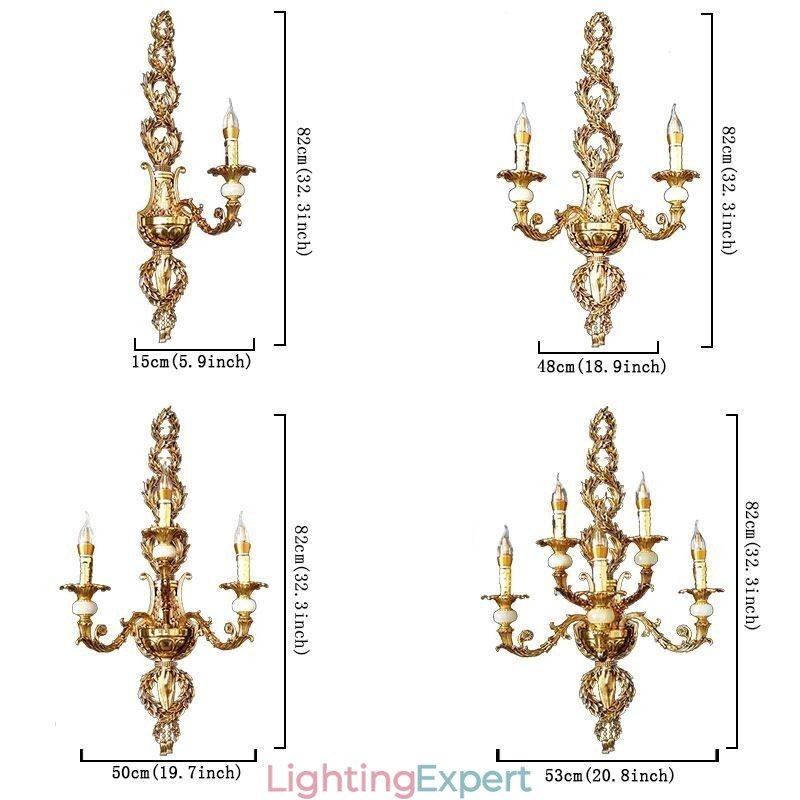 European Wall Lamp Luxurious Petal Wall Sconce Jade Decoration Lamp Bedside Lighting
