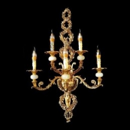 European Wall Lamp Luxurious Petal Wall Sconce Jade Decoration Lamp Bedside Lighting
