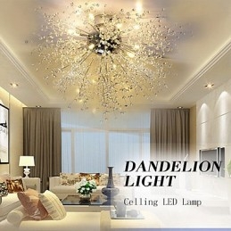 Modern Firework Globe AcrChrome Metal Flush Mount GDNS