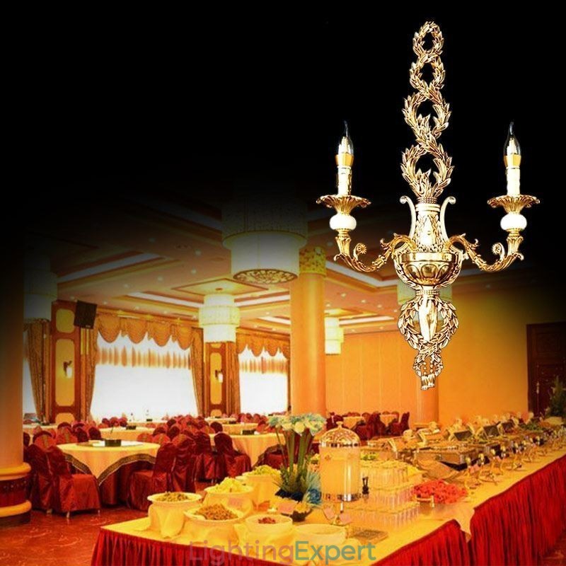 European Wall Lamp Luxurious Petal Wall Sconce Jade Decoration Lamp Bedside Lighting