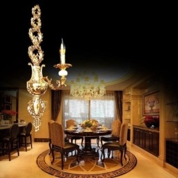 European Wall Lamp Luxurious Petal Wall Sconce Jade Decoration Lamp Bedside Lighting