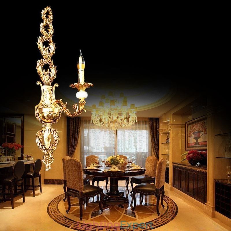 European Wall Lamp Luxurious Petal Wall Sconce Jade Decoration Lamp Bedside Lighting
