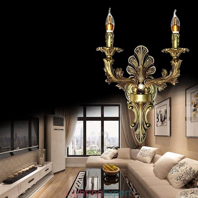 European Retro Wall Lamp Creative Double Home Lighting Wall Sconce Bedside Lighting