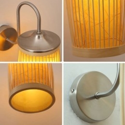 Waist Drum Design Wall Light Creative Bamboo Wall Sconce Bedside Stairs Rural Lighting