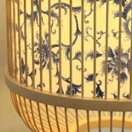 Cage Design Wall Light Creative Bamboo Hanging Wall Sconce Bedside Decorative Light
