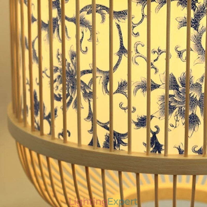 Cage Design Wall Light Creative Bamboo Hanging Wall Sconce Bedside Decorative Light