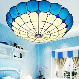 European Rural Creative Arts Stained Glass Absorb Dome Lamp Light