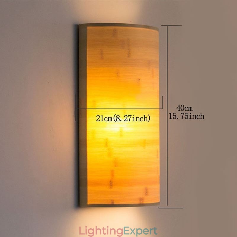 Japanese Bamboo Wall Light Simple Semicircle Wall Sconce Bedside Lighting