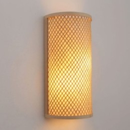 Semi cylindrical Bamboo Wall Light Creative Bedside Wall Sconce Stairs Rural Lighting