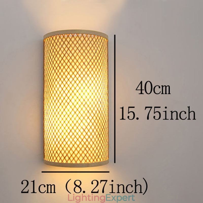 Semi cylindrical Bamboo Wall Light Creative Bedside Wall Sconce Stairs Rural Lighting