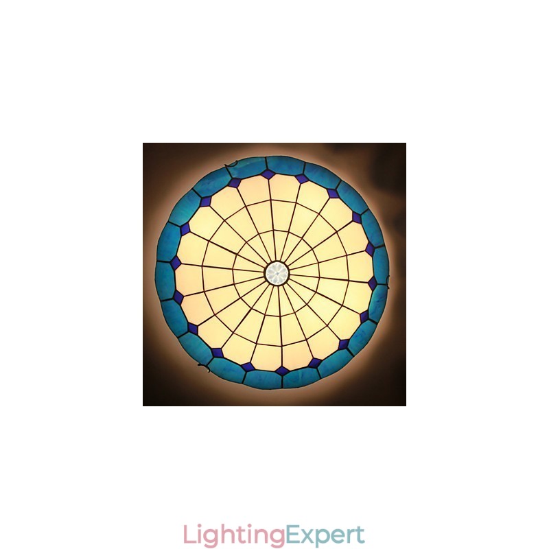 European Rural Creative Arts Stained Glass Absorb Dome Lamp Light