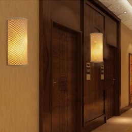 Semi cylindrical Bamboo Wall Light Creative Bedside Wall Sconce Stairs Rural Lighting