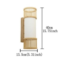 Vertical Bamboo Wall Light Creative Round Wall Sconce Bedside Stairs Lighting