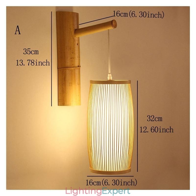 Woven Bamboo Wall Sconce Retro Chinese Wall Light Lighting