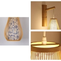 Woven Bamboo Wall Sconce Retro Chinese Wall Light Lighting