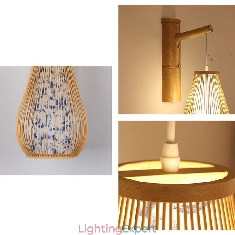 Woven Bamboo Wall Sconce Retro Chinese Wall Light Lighting