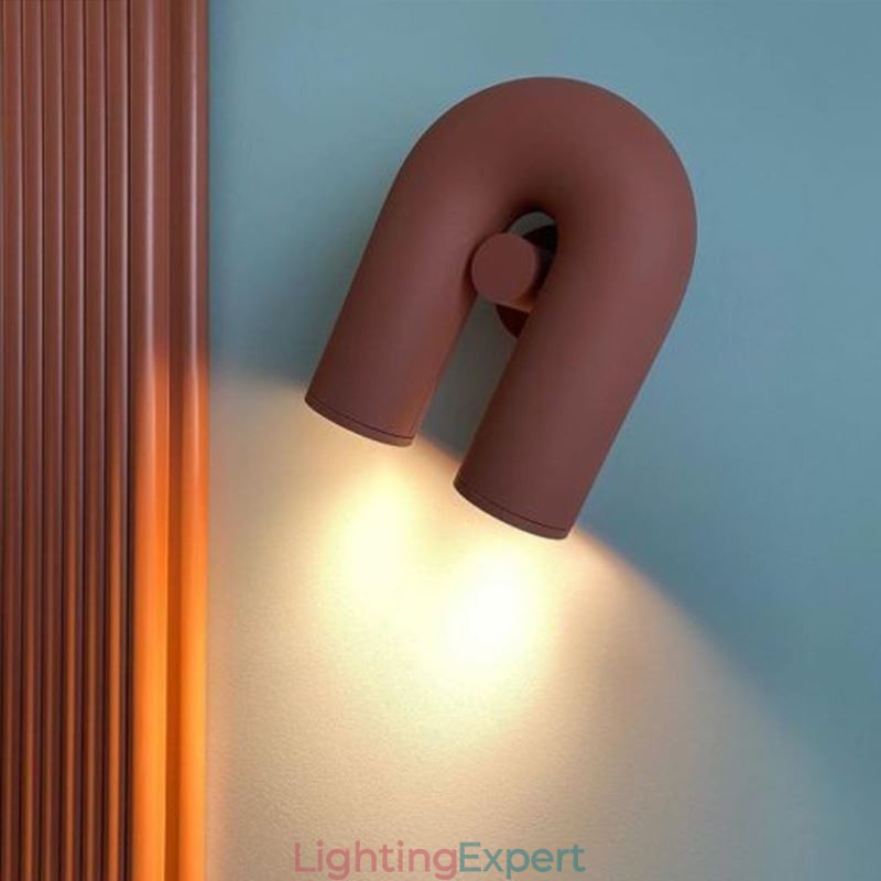 Wall Sconce U Shape Minimalist Creative Wall Light 90° Rotating Lampshade